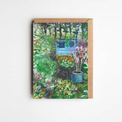 Allotment Shed Greetings Card by Cherith Harrison