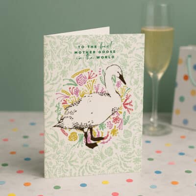 Mother's Day Goose Greetings Card by Cherith Harrison with Confetti