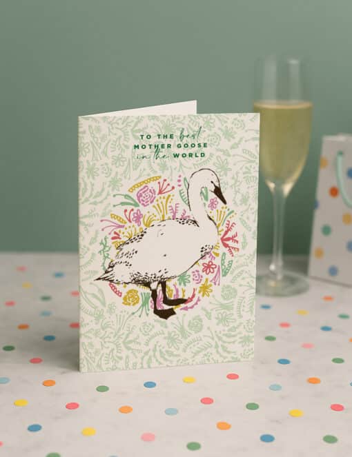 Mother's Day Goose Greetings Card by Cherith Harrison with Confetti Mother's Day Goose Greetings Card by Cherith Harrison with Confetti