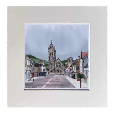 Mounted Peebles High Street print