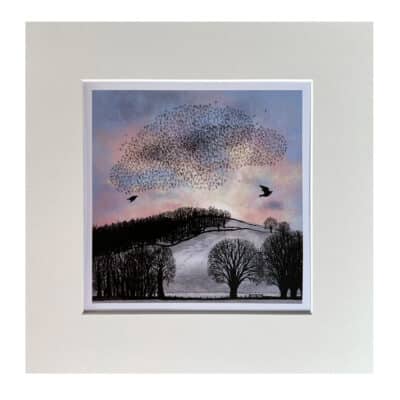 Mounted Starling Murmuration print