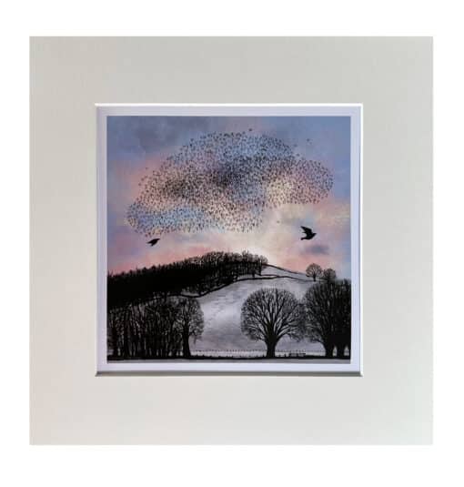 Mounted Starling Murmuration print