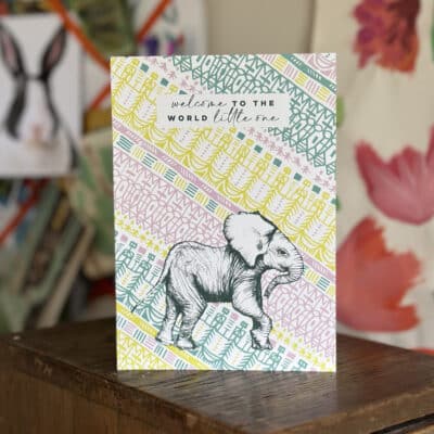 New Baby Elephant Greetings Card by Cherith Harrison