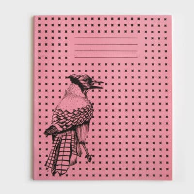 Screen Printed Bird Jotters Yellow Pink Green