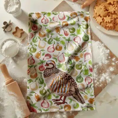 Christmas Partridge in a Pear Tree Tea Towel