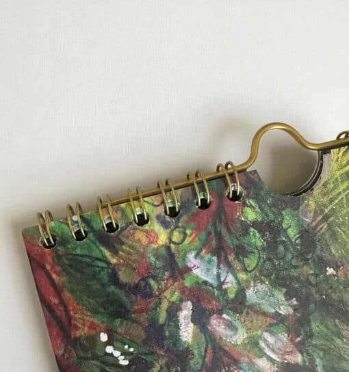 2026 allotment garden calendar with hand-illustrated allotment scenes, slimline gold-wire bound wall calendar