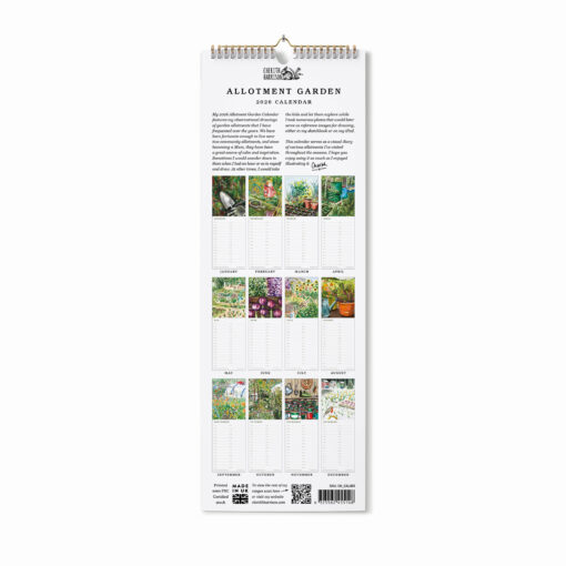 Slim Garden Allotment 2026 Calendar with Gold Wire Back Cover