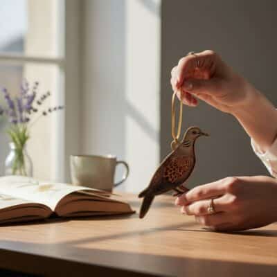 Turtle Dove Wooden Decoration