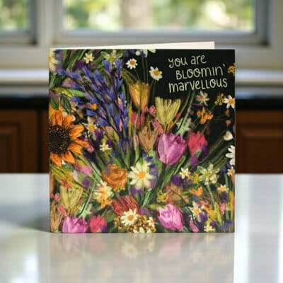 Cherith Harrison Bloomin Marvellous Greetings Cards Marble Work Top