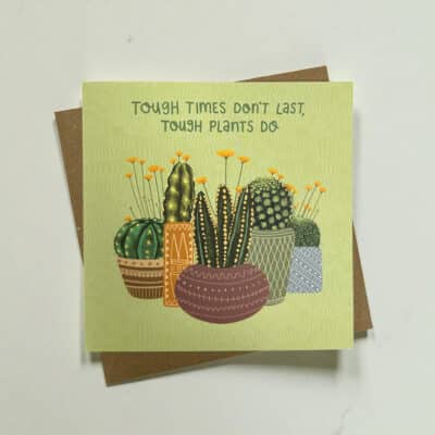 Cherith Harrison Tough Plants Greetings Cards Flatlay