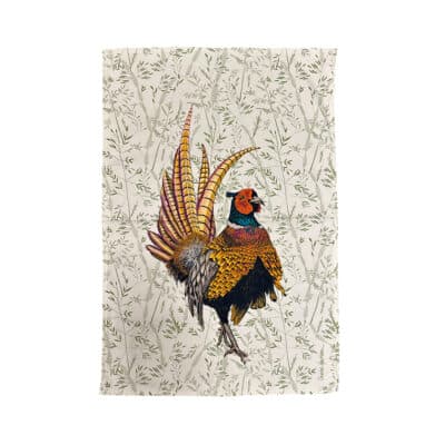 Pheasant Tea Towel Flatlay