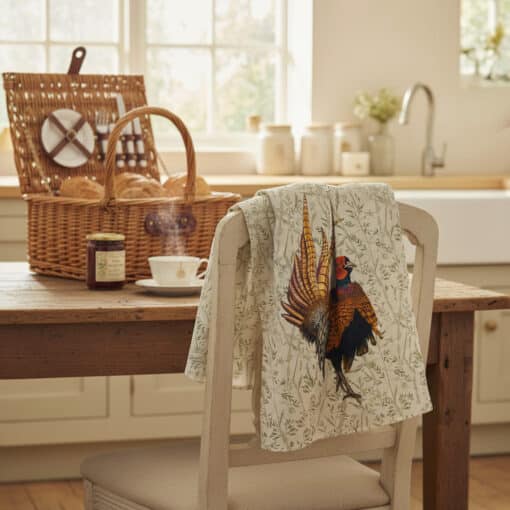 Pheasant Tea Towel in Country Kitchen Pheasant Tea Towel in Country Kitchen