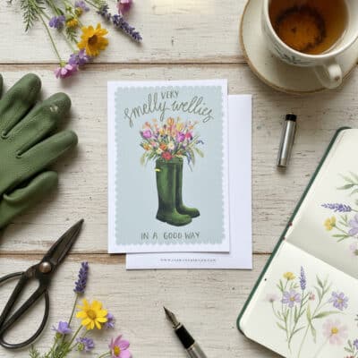 Spring Gardening Days Smelly Wellies Notecard