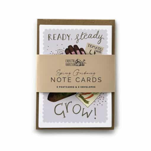 Spring Gardening Note Cards on White