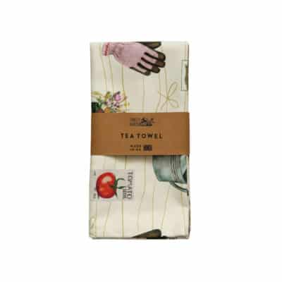 Spring Gardening Repeat Pattern Tea Towel in Packaging